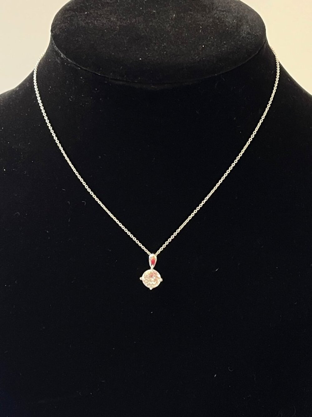 Express Sterling Silver 925 Cubic Zirconia Pendant Necklace Y2K New Deadstock